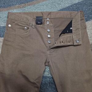 Dior Homme Jeans Mens 29 Brown Slim Straight Japan Designer Luxury Stretch
